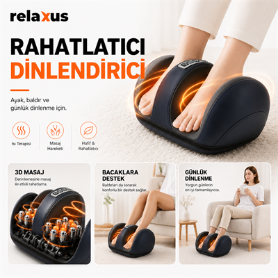 RLX10 Isıtmalı Ayak Ve Bacak Masaj Aleti Ayak Masaj Cihazı 20 Temas Noktalı Antibakteriyel