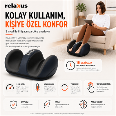 RLX10 Isıtmalı Ayak Ve Bacak Masaj Aleti Ayak Masaj Cihazı 20 Temas Noktalı Antibakteriyel