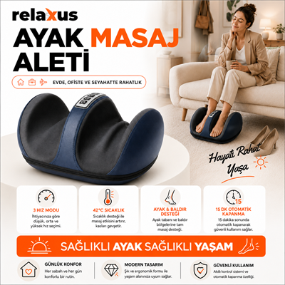 RLX10 Isıtmalı Ayak Ve Bacak Masaj Aleti Ayak Masaj Cihazı 20 Temas Noktalı Antibakteriyel