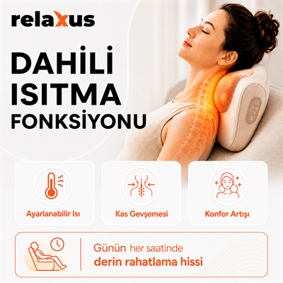 RLX40 Taşınabilir Şişirilebilir Ovmalı Isıtmalı Masaj Yastığı Boyun, Bel ve Sırt Şarjlı Masaj Aleti
