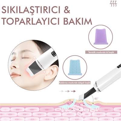 Ultrasonik Yüz Temizleme ve Peeling Cihazı 4 Modlu Derin Bakım Sistemi