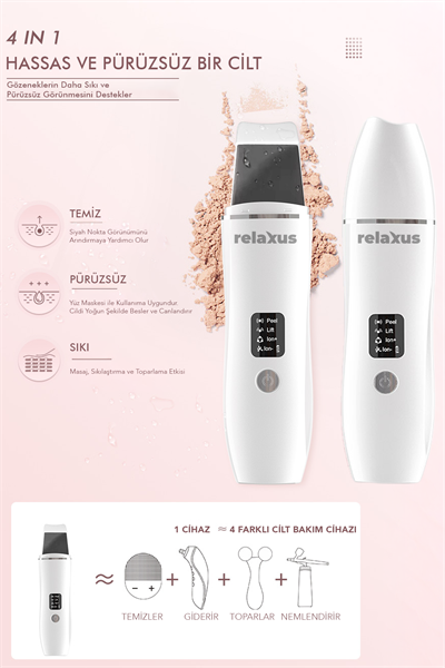 Ultrasonik Yüz Temizleme ve Peeling Cihazı 4 Modlu Derin Bakım Sistemi