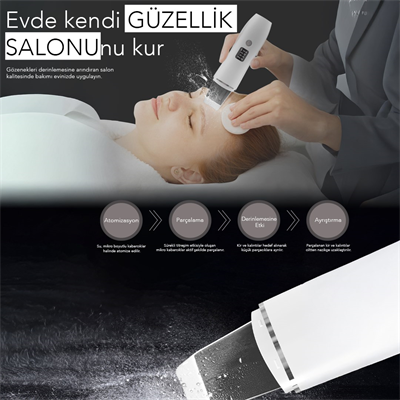 Ultrasonik Yüz Temizleme ve Peeling Cihazı 4 Modlu Derin Bakım Sistemi