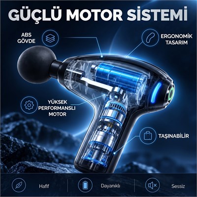 Uzatmalı Kanca Saplı Masaj Tabancası 4 Başlıklı Kablosuz Kas Gevşetici Sırt Omuz Tüm Vücut Masajı