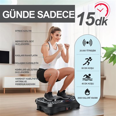Yüksek Titreşimli Egzersiz Platformu Bluetooth Masaj Aleti Ev Fitness Cihazı Direnç Lastiği Hediye