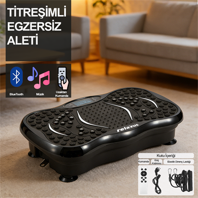 Yüksek Titreşimli Egzersiz Platformu Bluetooth Masaj Aleti Ev Fitness Cihazı Direnç Lastiği Hediye