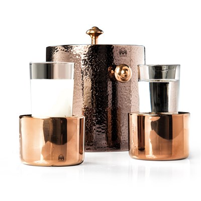 ÇİFT CİDARLI BUZ KOVASI NOSTALJİ BAKIR RENK 