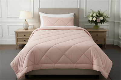 Wellsoft Çift Kişilik Yorgan 195×215 cm – Yumuşak, Nefes Alabilir, Pembe