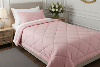 Wellsoft Tek Kişilik Yorgan 155×215 cm - 300 gr – Yumuşak, Nefes Alabilir, Pembe