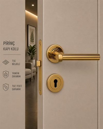 3051B PVD Altın Pirinç Yale Kapı Kolu