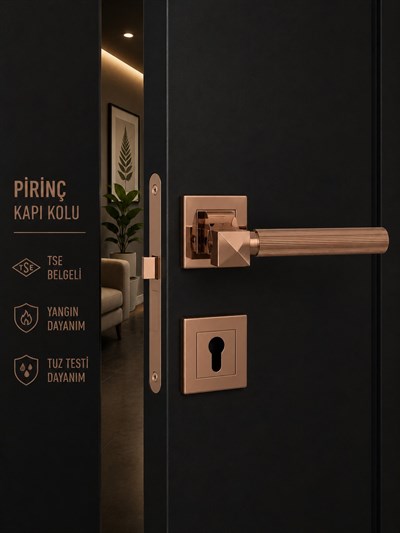 5501T PVD Bronz Pirinç Yale Kapı Kolu
