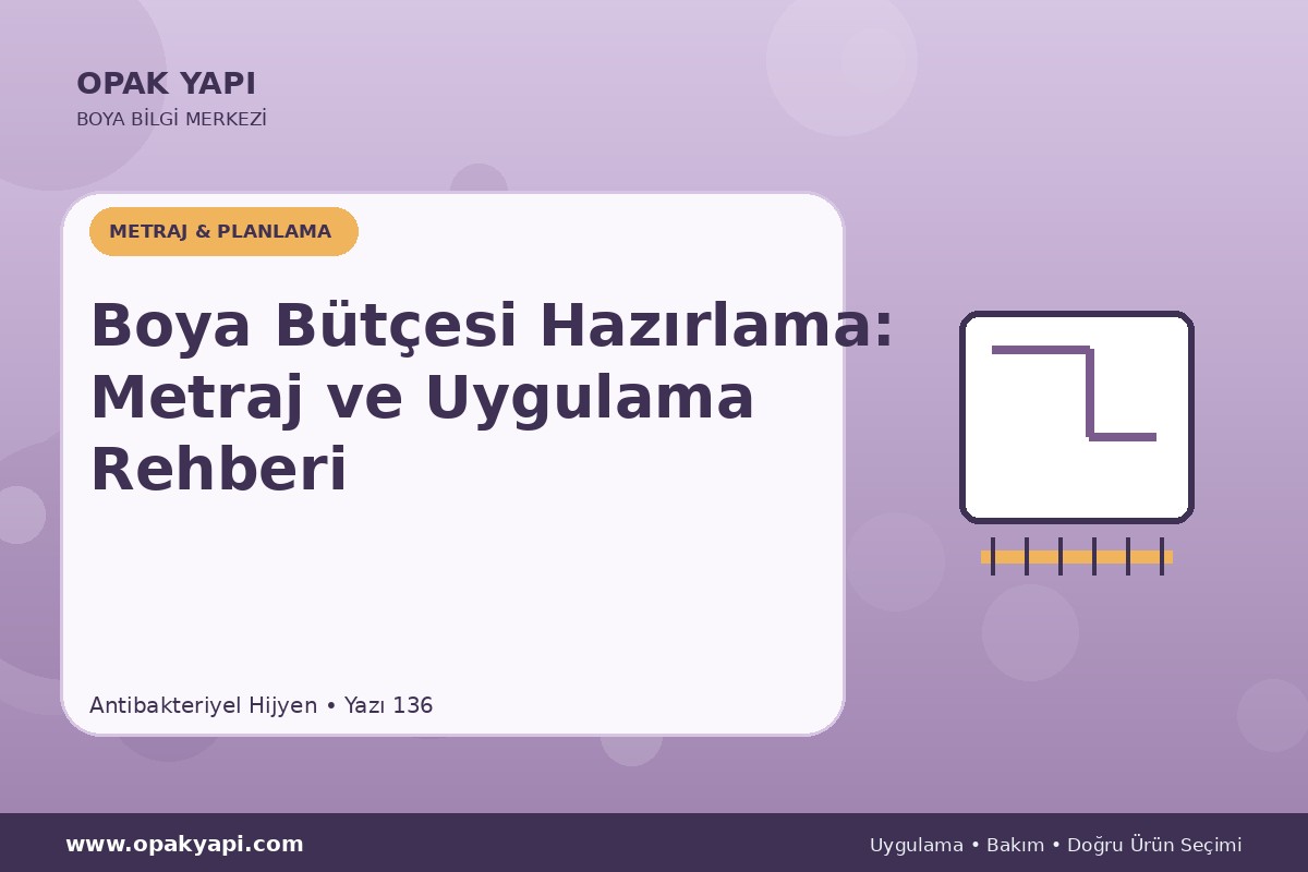 Antibakteriyel Hijyen Boya Bütçesi Hazırlama: Metraj ve Uygulama Rehberi