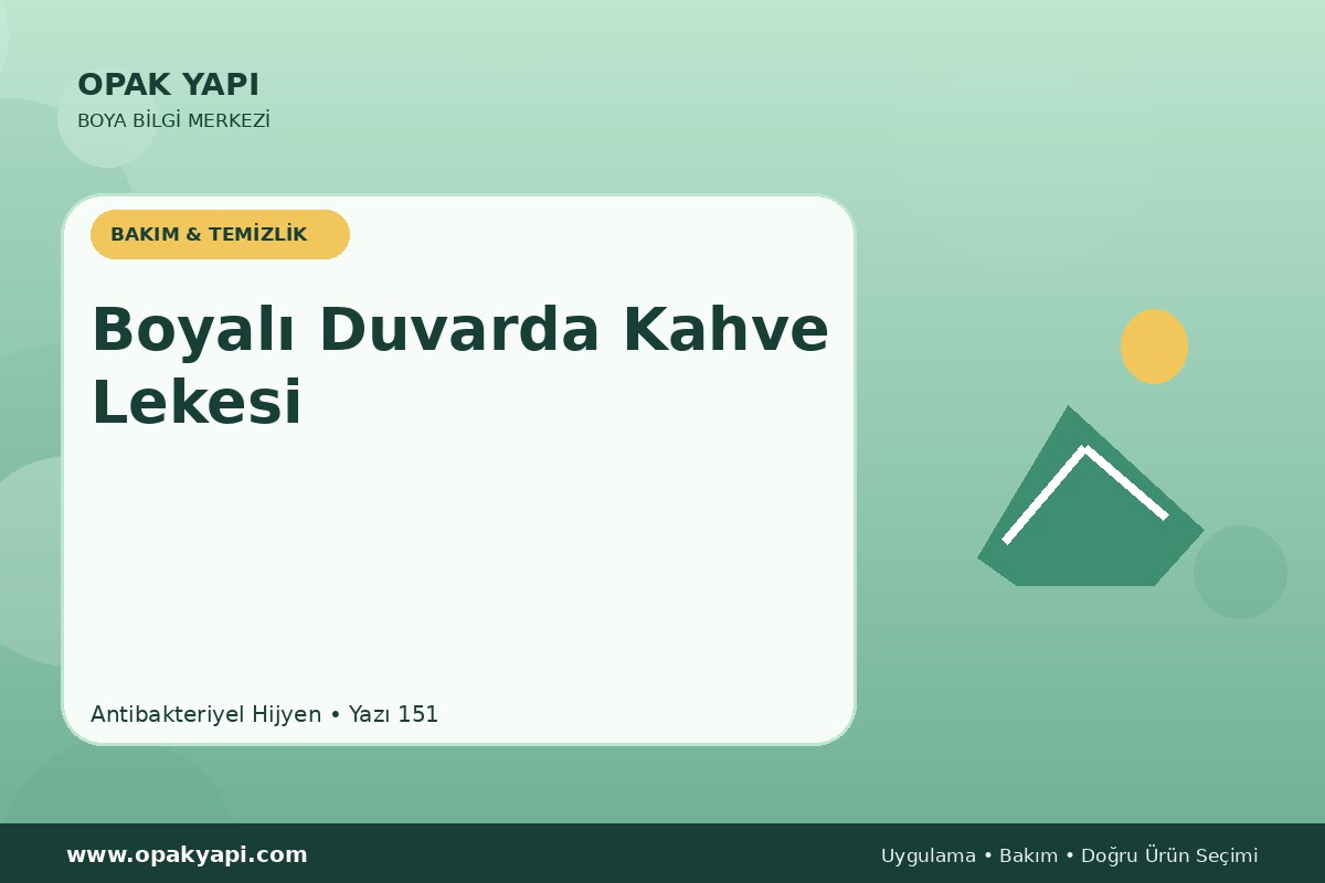 Antibakteriyel Hijyen Boyalı Duvarda Kahve Lekesi