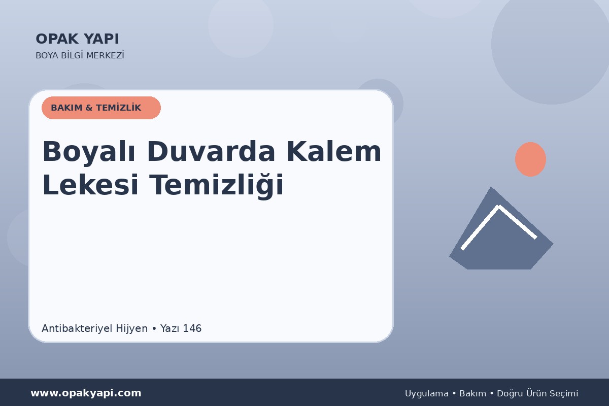 Antibakteriyel Hijyen Boyalı Duvarda Kalem Lekesi Temizliği