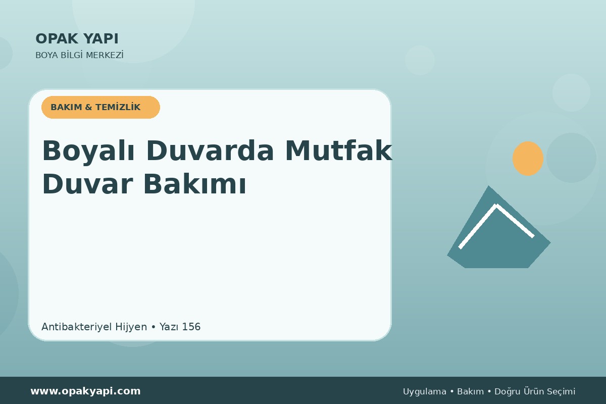 Antibakteriyel Hijyen Boyalı Duvarda Mutfak Duvar Bakımı