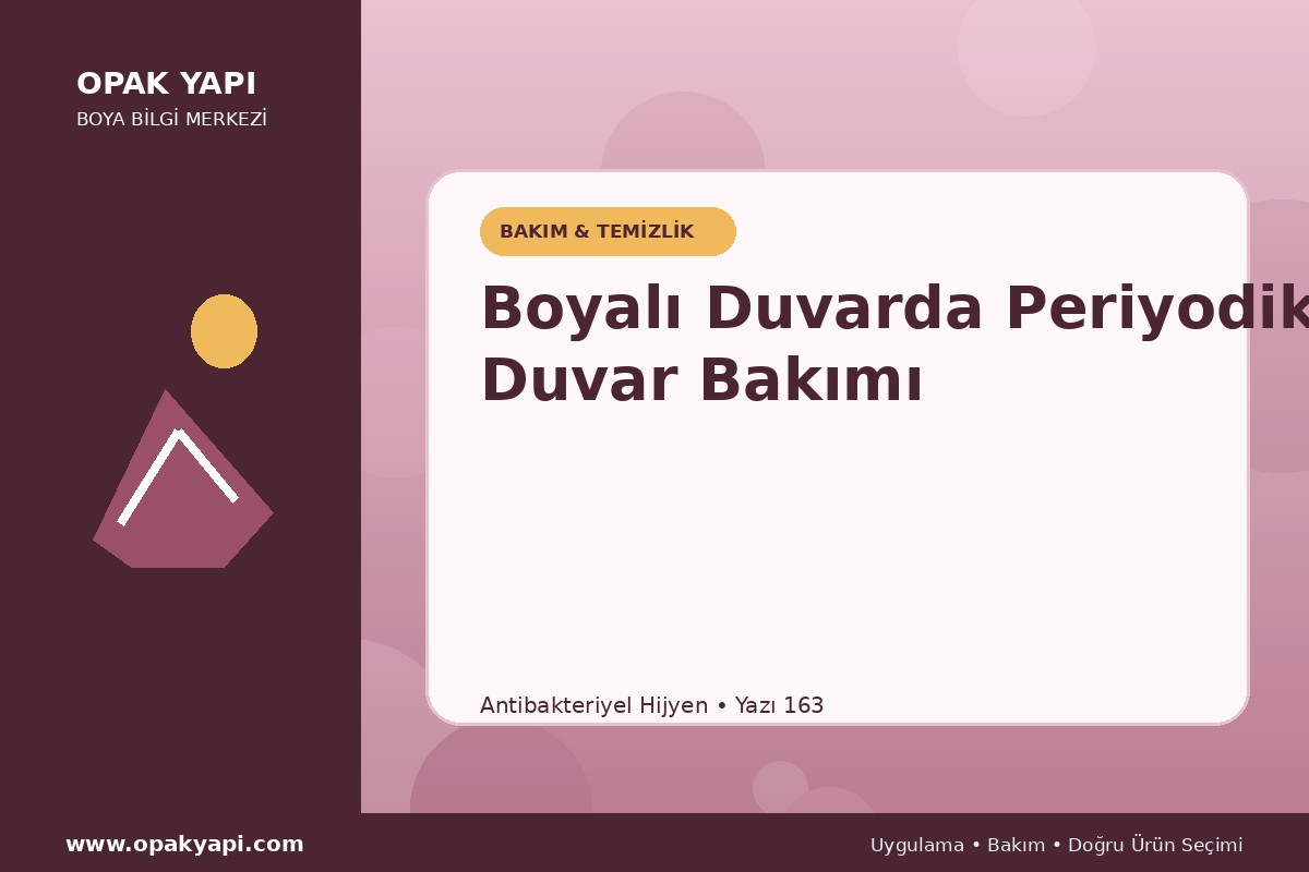 Antibakteriyel Hijyen Boyalı Duvarda Periyodik Duvar Bakımı