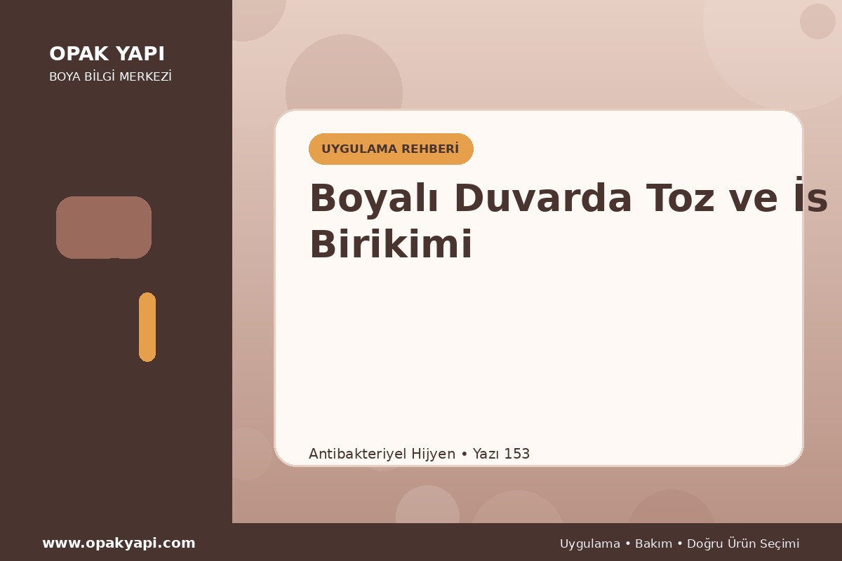Antibakteriyel Hijyen Boyalı Duvarda Toz ve İs Birikimi