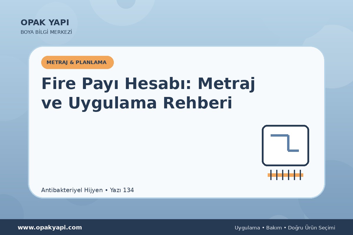Antibakteriyel Hijyen Fire Payı Hesabı: Metraj ve Uygulama Rehberi