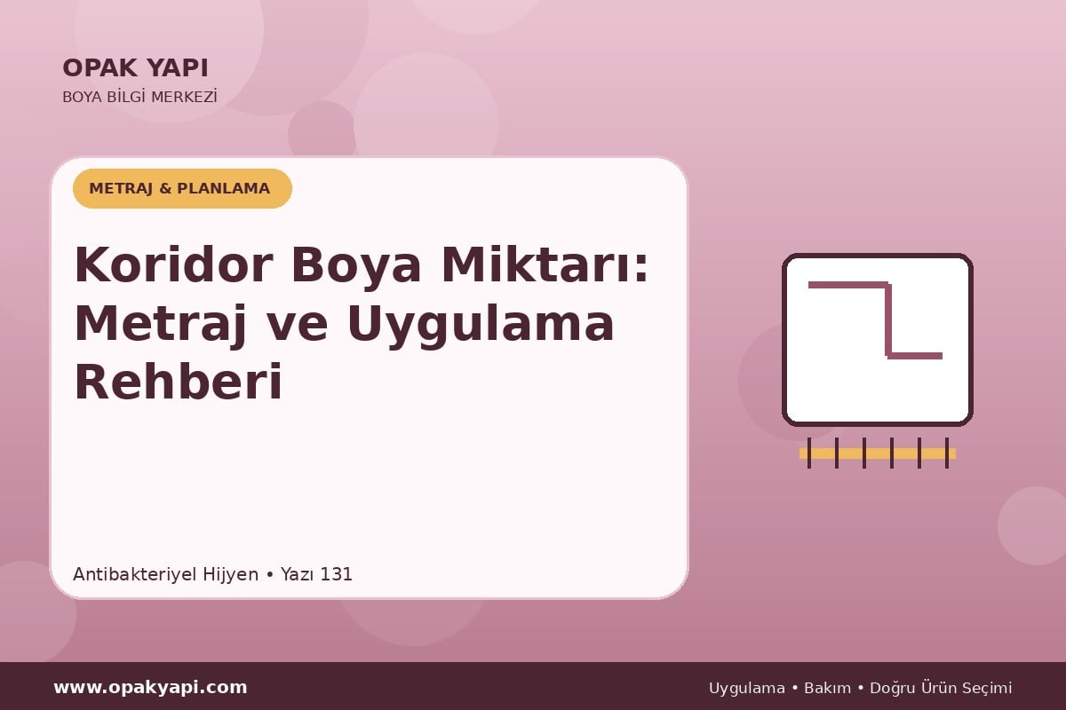 Antibakteriyel Hijyen Koridor Boya Miktarı: Metraj ve Uygulama Rehberi