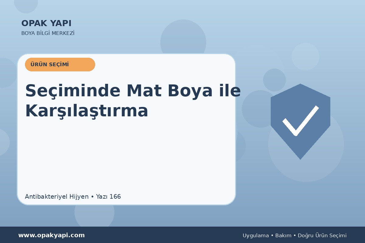 Antibakteriyel Hijyen Seçiminde Mat Boya ile Karşılaştırma