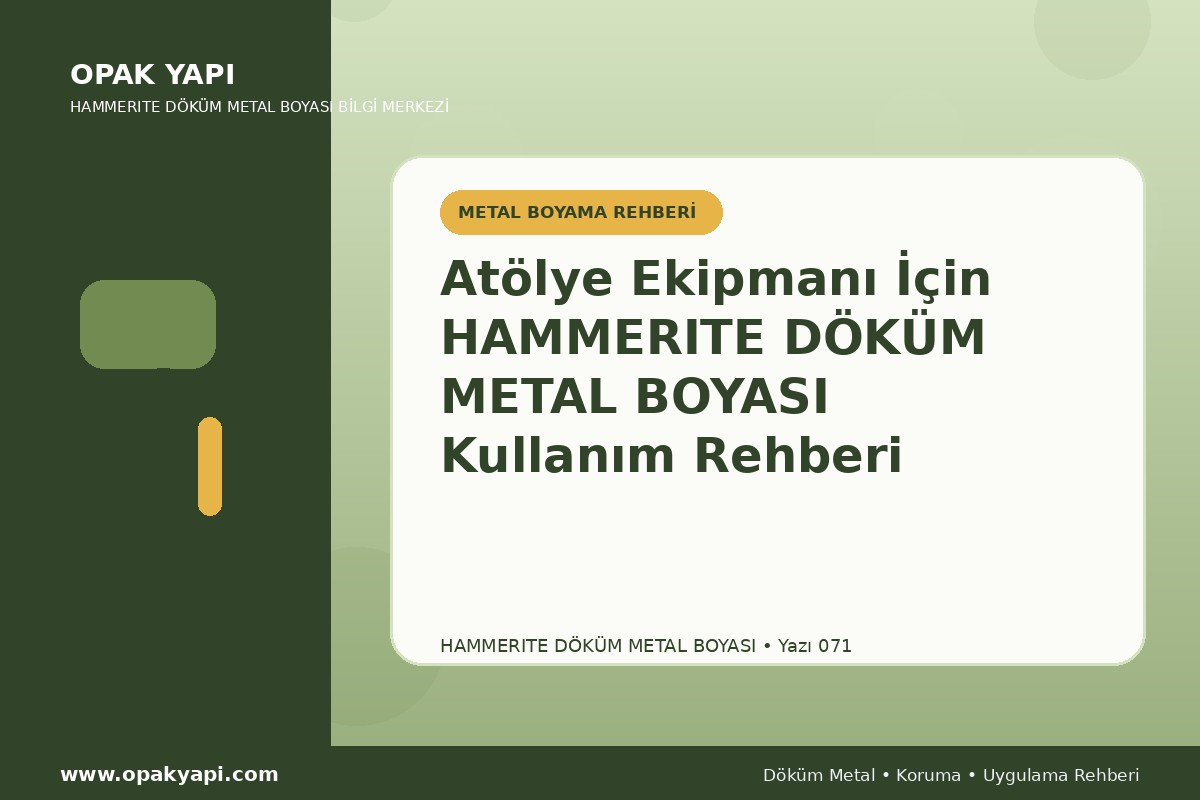 Atölye Ekipmanı İçin Marshall Hammerite Döküm Metal Boyası Kullanım Rehberi