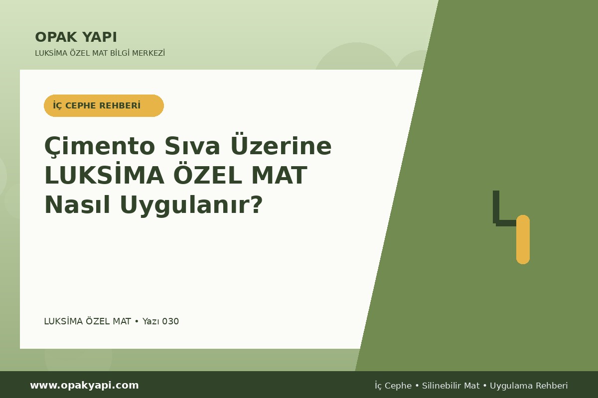 Çimento Sıva Üzerine Marshall Luksima Silikonlu Özel Mat Nasıl Uygulanır?
