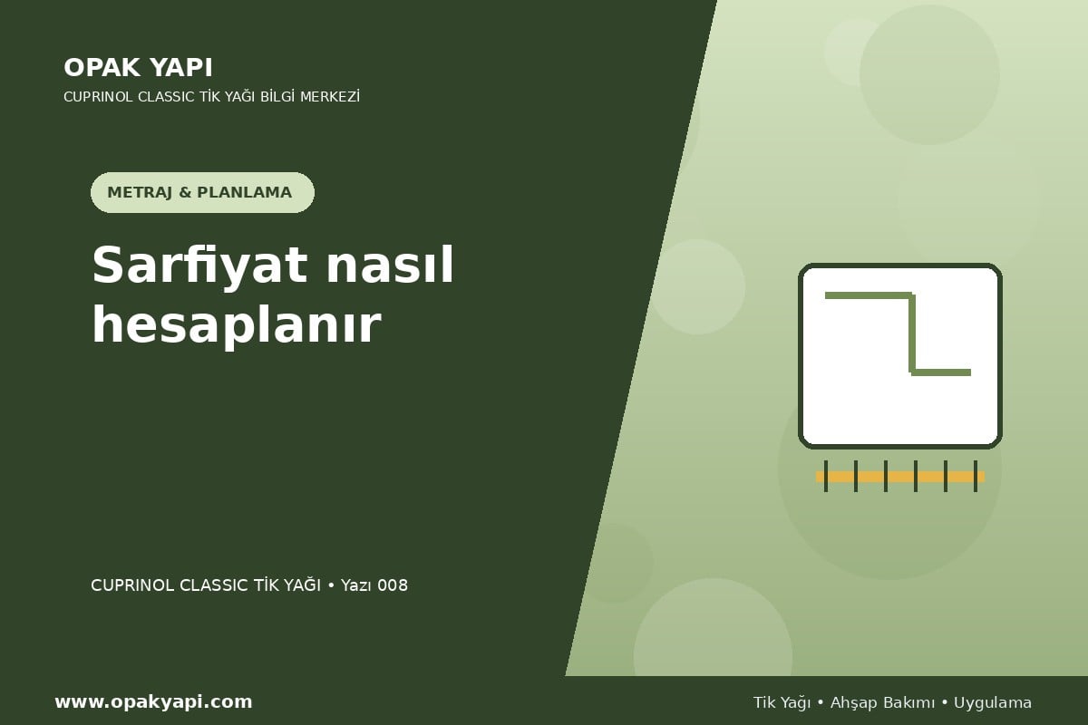 Cuprinol Classic Tik Yağı: Sarfiyat nasıl hesaplanır