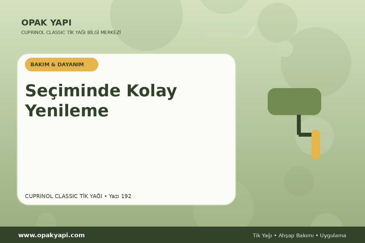 Cuprinol Classic Tik Yağı Seçiminde Kolay Yenileme