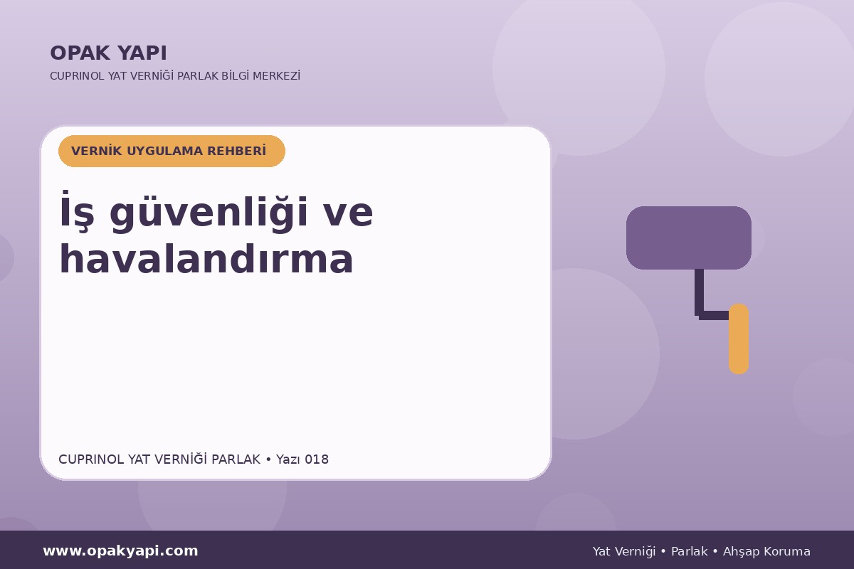 Cuprinol Classic Yat Verniği Parlak: İş güvenliği ve havalandırma