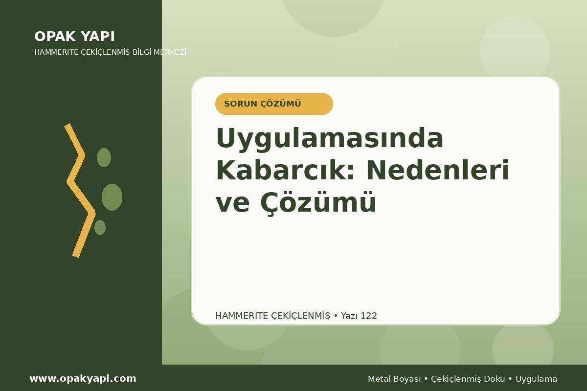 Hammerite Çekiçlenmiş Metal Boyası Uygulamasında Kabarcık: Nedenleri ve Çözümü