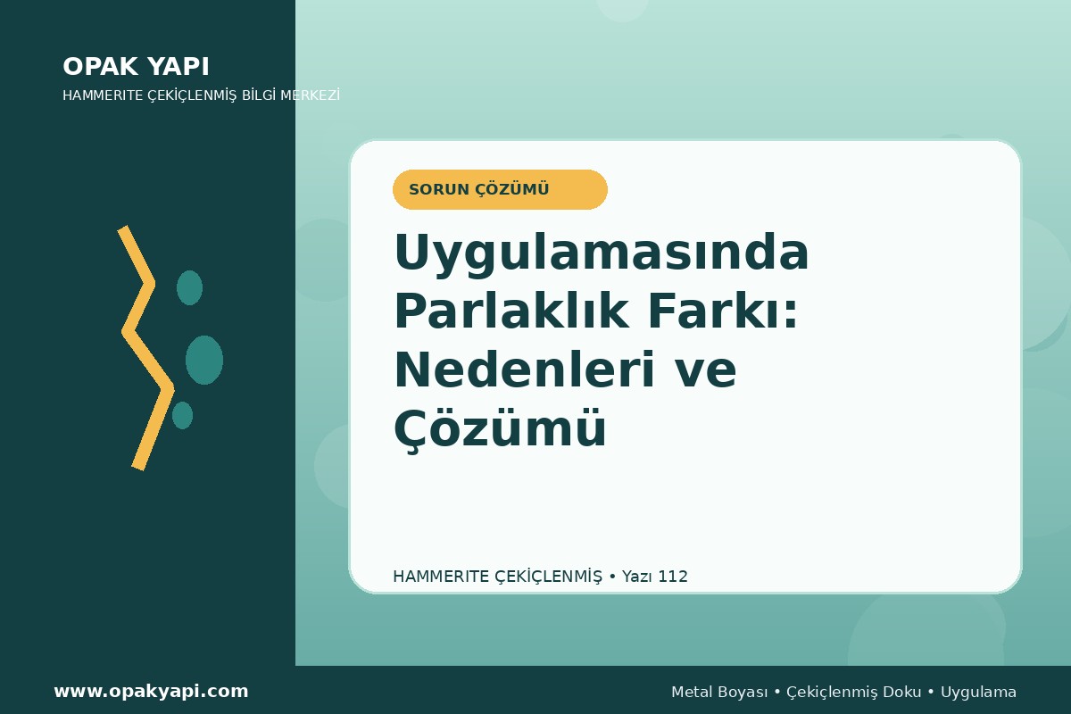Hammerite Çekiçlenmiş Metal Boyası Uygulamasında Parlaklık Farkı: Nedenleri ve Çözümü