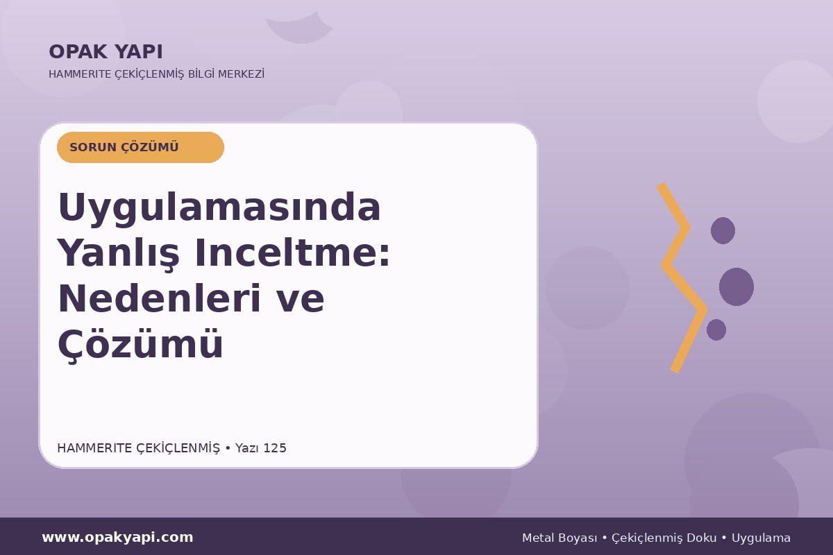 Hammerite Çekiçlenmiş Metal Boyası Uygulamasında Yanlış Inceltme: Nedenleri ve Çözümü