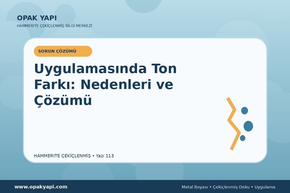Hammerite Çekiçlenmiş Metal Boyası Uygulamasında Ton Farkı: Nedenleri ve Çözümü