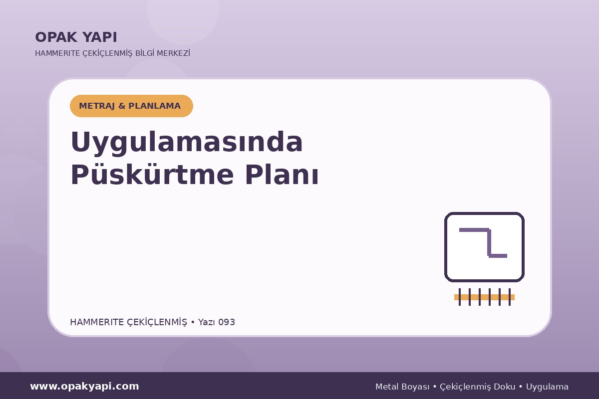 Hammerite Çekiçlenmiş Metal Boyası Uygulamasında Püskürtme Planı