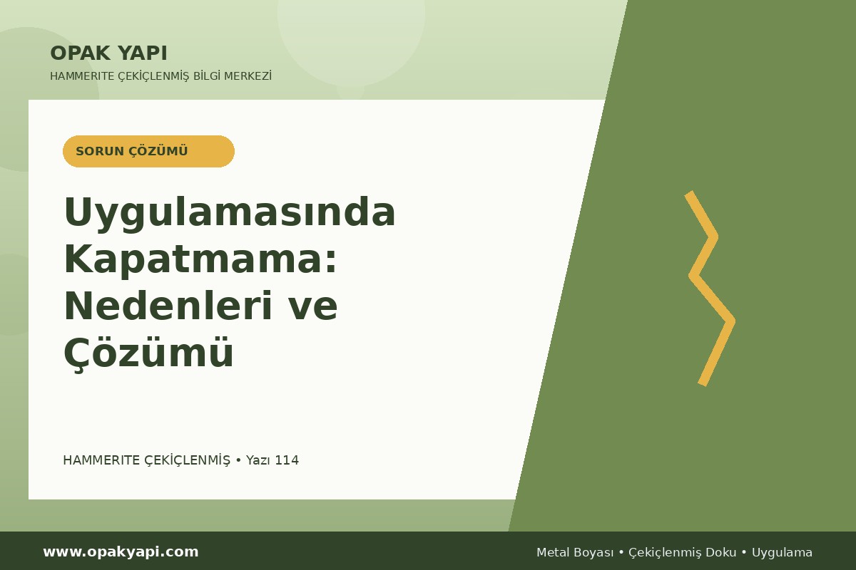 Hammerite Çekiçlenmiş Metal Boyası Uygulamasında Kapatmama: Nedenleri ve Çözümü