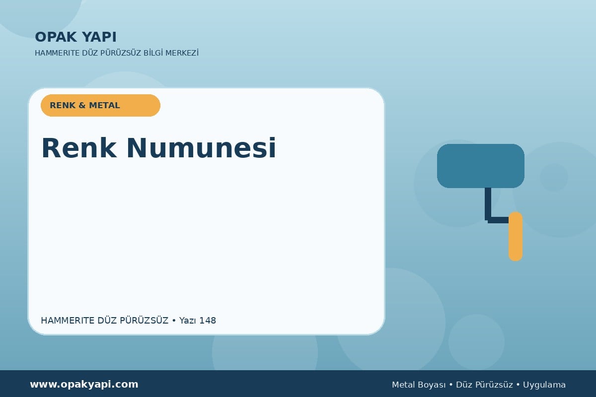 Hammerite Düz Pürüzsüz Metal Boyası İçin Renk Numunesi