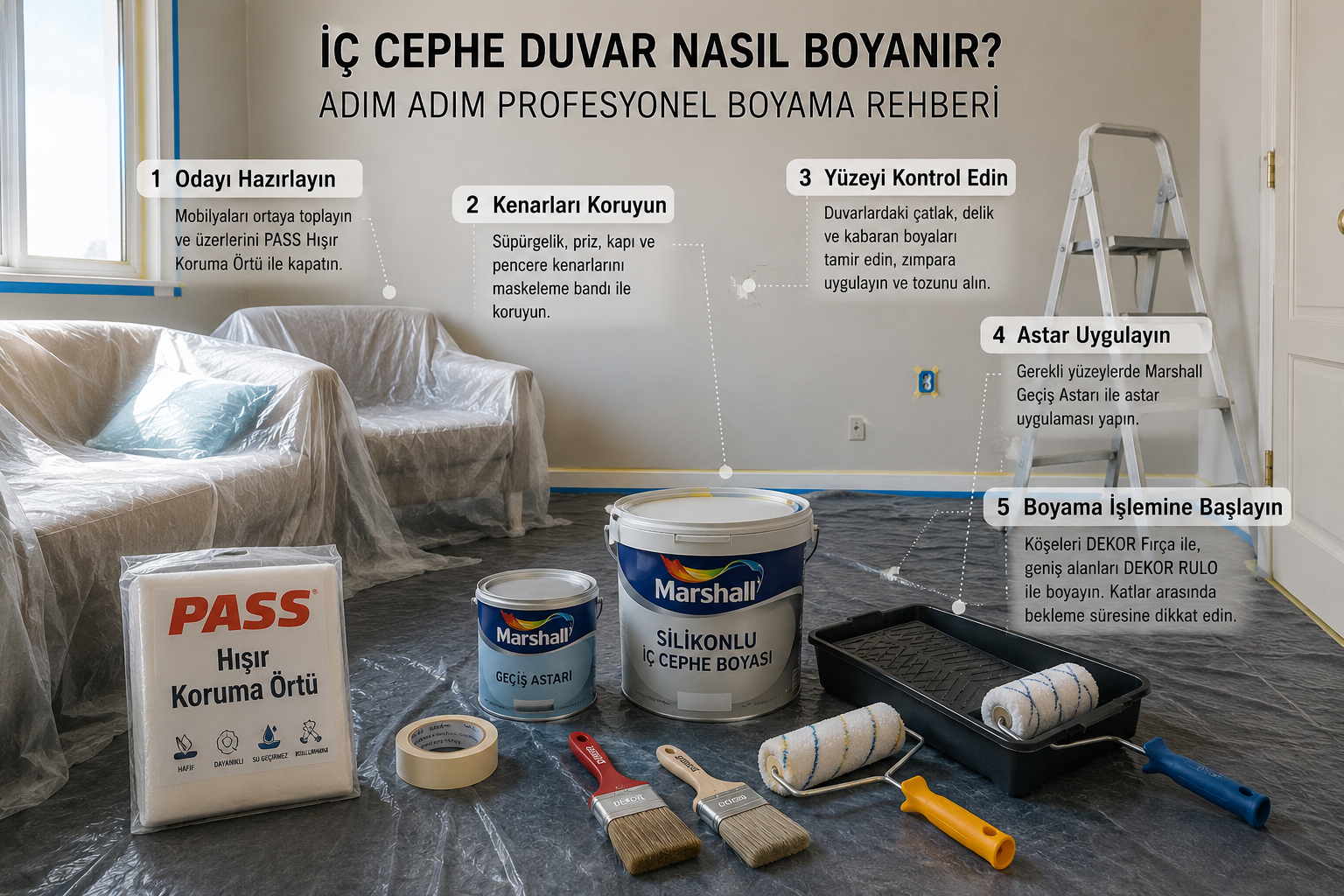 İÇ CEPHE DUVAR NASIL BOYANIR?