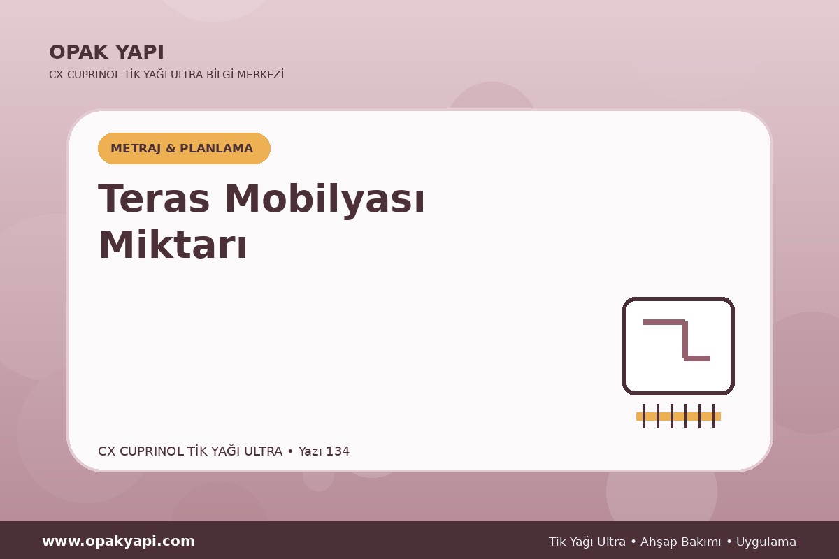 Marshall CX Cuprinol Tik Yağı Ultra İçin Teras Mobilyası Miktarı