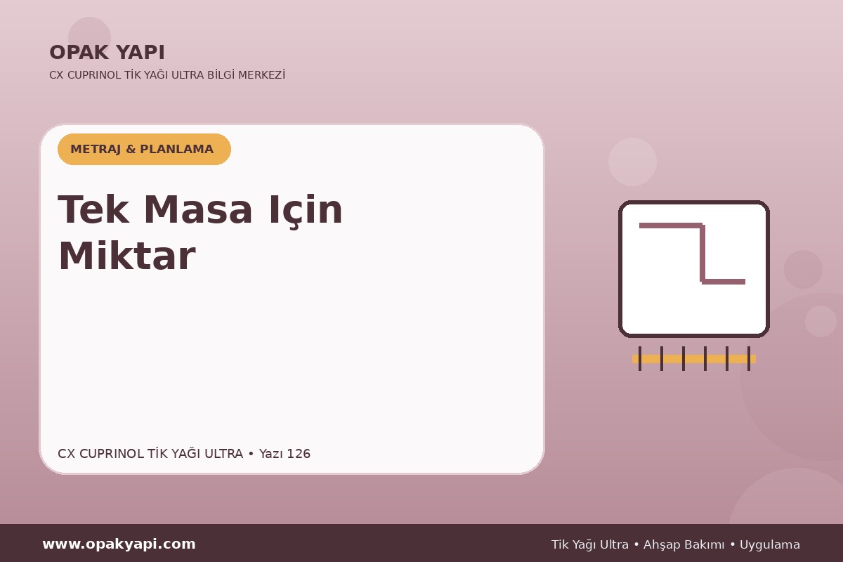 Marshall CX Cuprinol Tik Yağı Ultra İçin Tek Masa Için Miktar