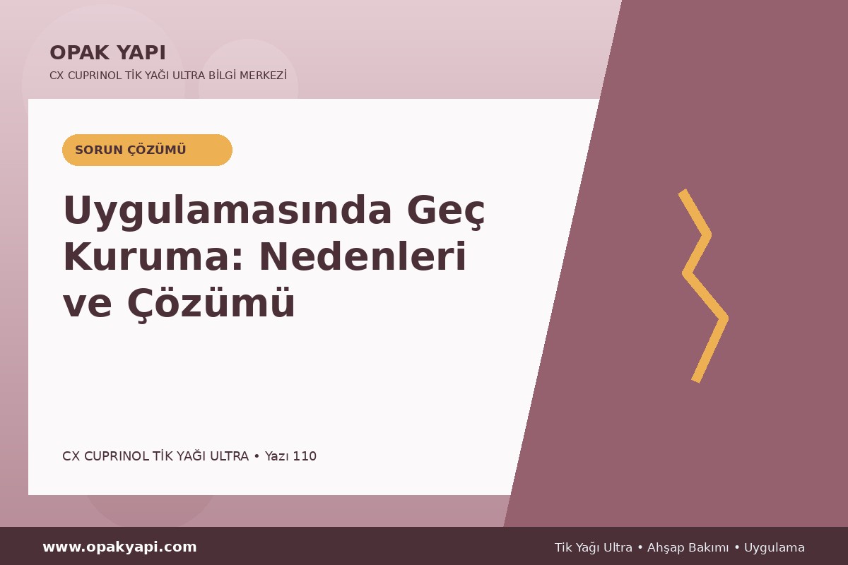 Marshall CX Cuprinol Tik Yağı Ultra Uygulamasında Geç Kuruma: Nedenleri ve Çözümü