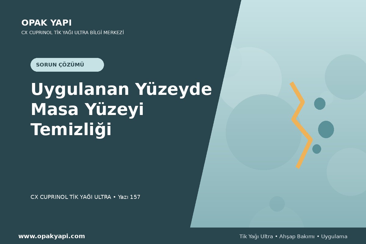 Marshall CX Cuprinol Tik Yağı Ultra Uygulanan Yüzeyde Masa Yüzeyi Temizliği