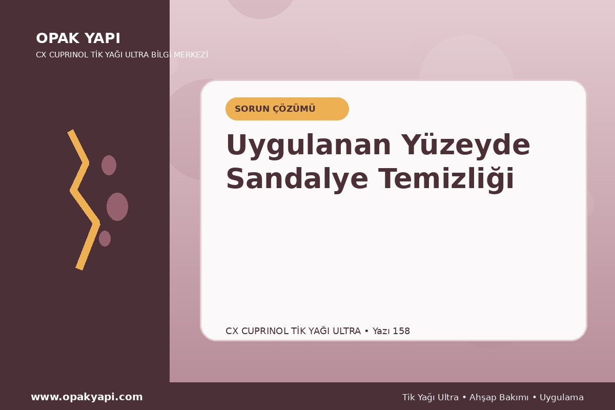 Marshall CX Cuprinol Tik Yağı Ultra Uygulanan Yüzeyde Sandalye Temizliği