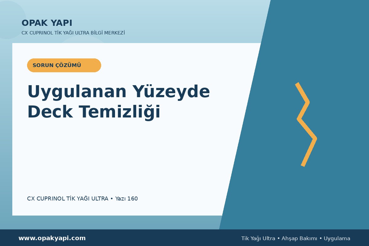 Marshall CX Cuprinol Tik Yağı Ultra Uygulanan Yüzeyde Deck Temizliği