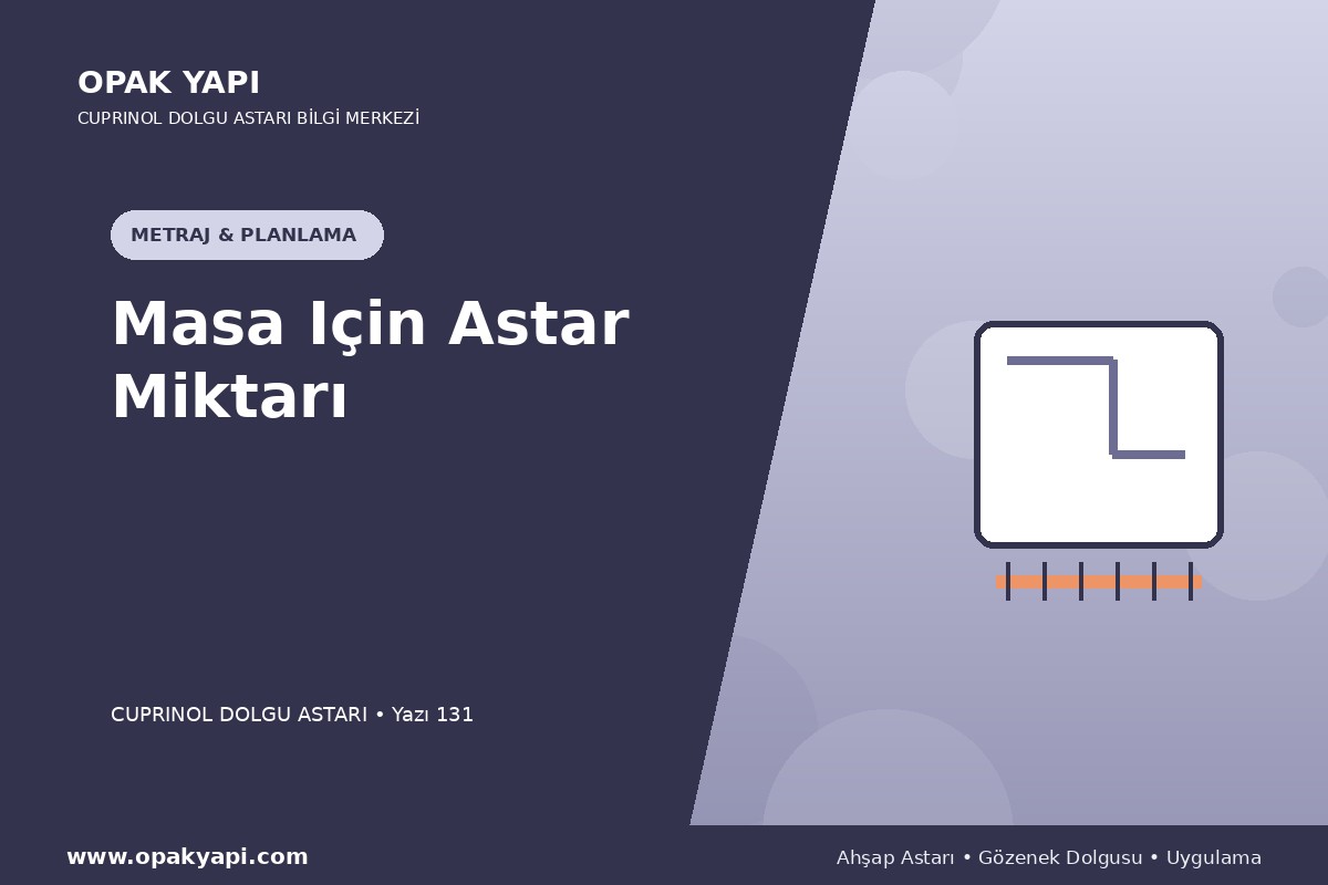 Marshall Cuprinol Classic Dolgu Astarı İçin Masa Için Astar Miktarı