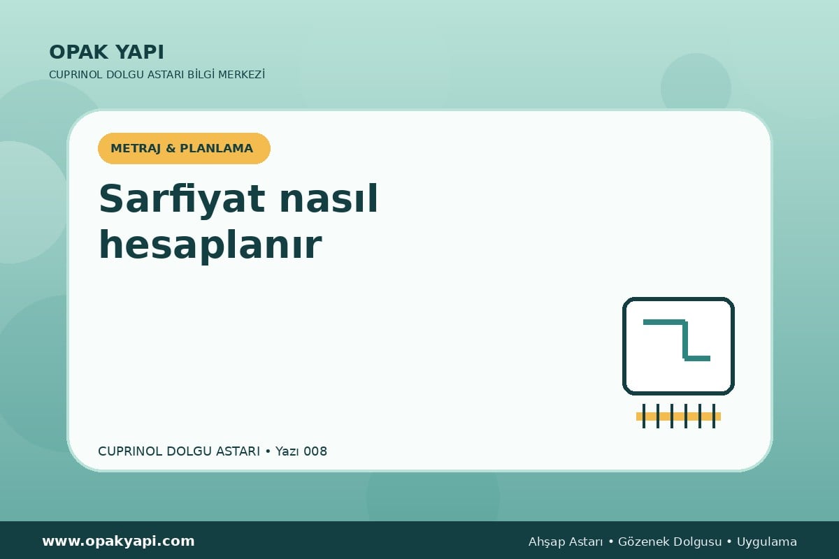 Marshall Cuprinol Classic Dolgu Astarı: Sarfiyat nasıl hesaplanır