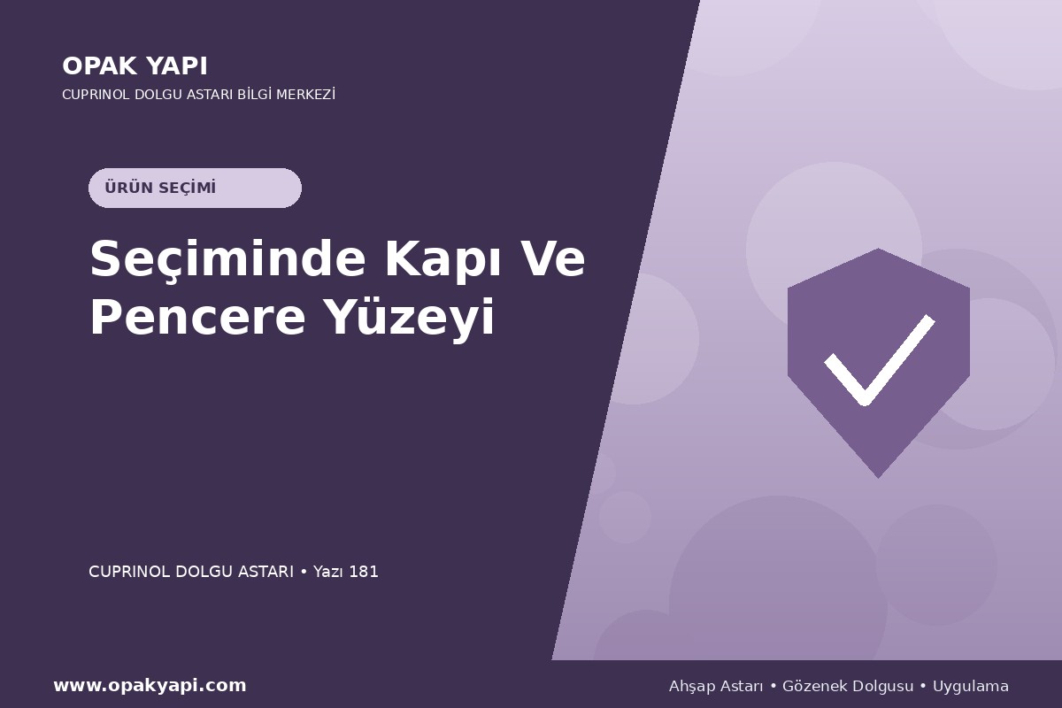 Marshall Cuprinol Classic Dolgu Astarı Seçiminde Kapı Ve Pencere Yüzeyi