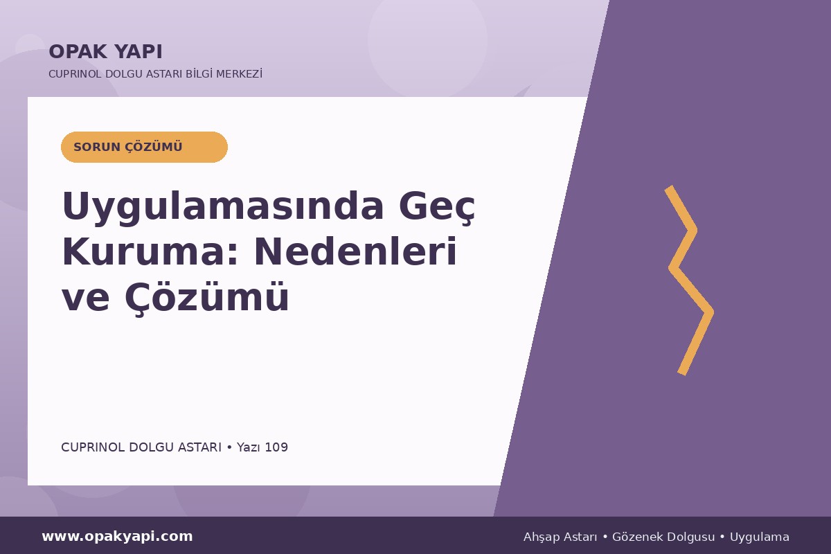 Marshall Cuprinol Classic Dolgu Astarı Uygulamasında Geç Kuruma: Nedenleri ve Çözümü