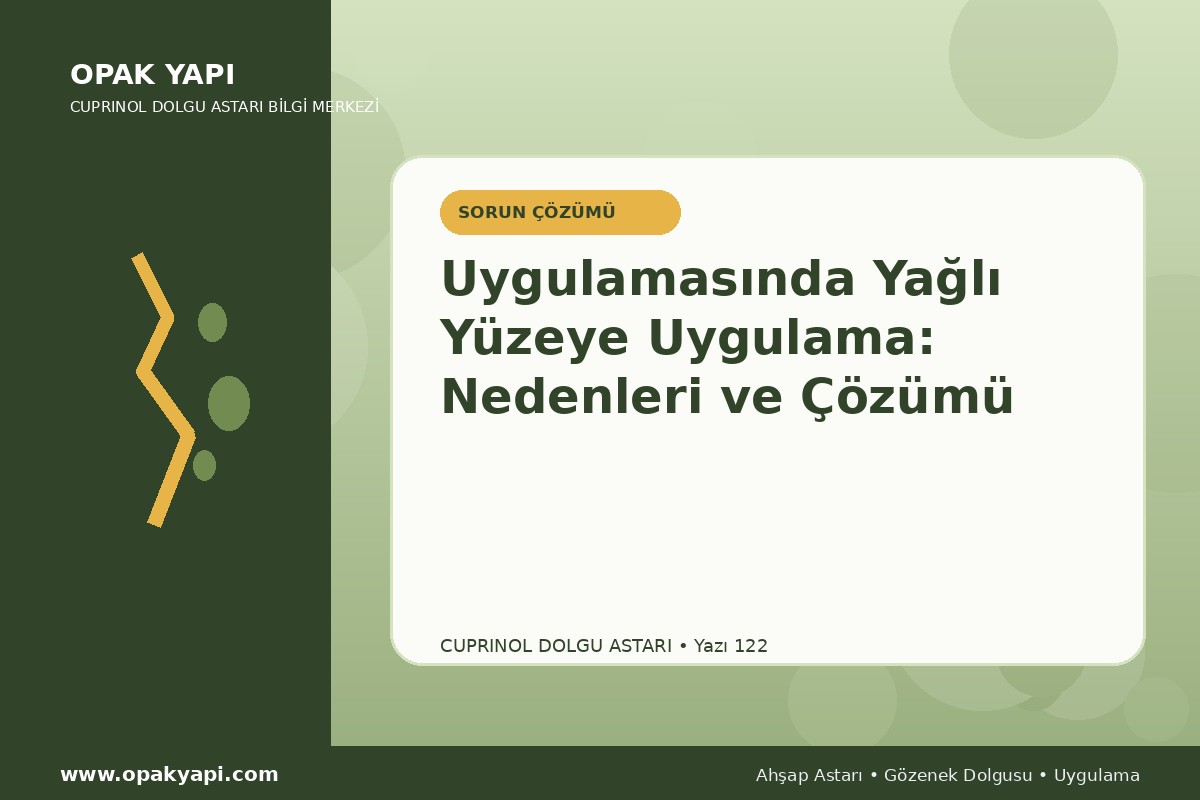 Marshall Cuprinol Classic Dolgu Astarı Uygulamasında Yağlı Yüzeye Uygulama: Nedenleri ve Çözümü