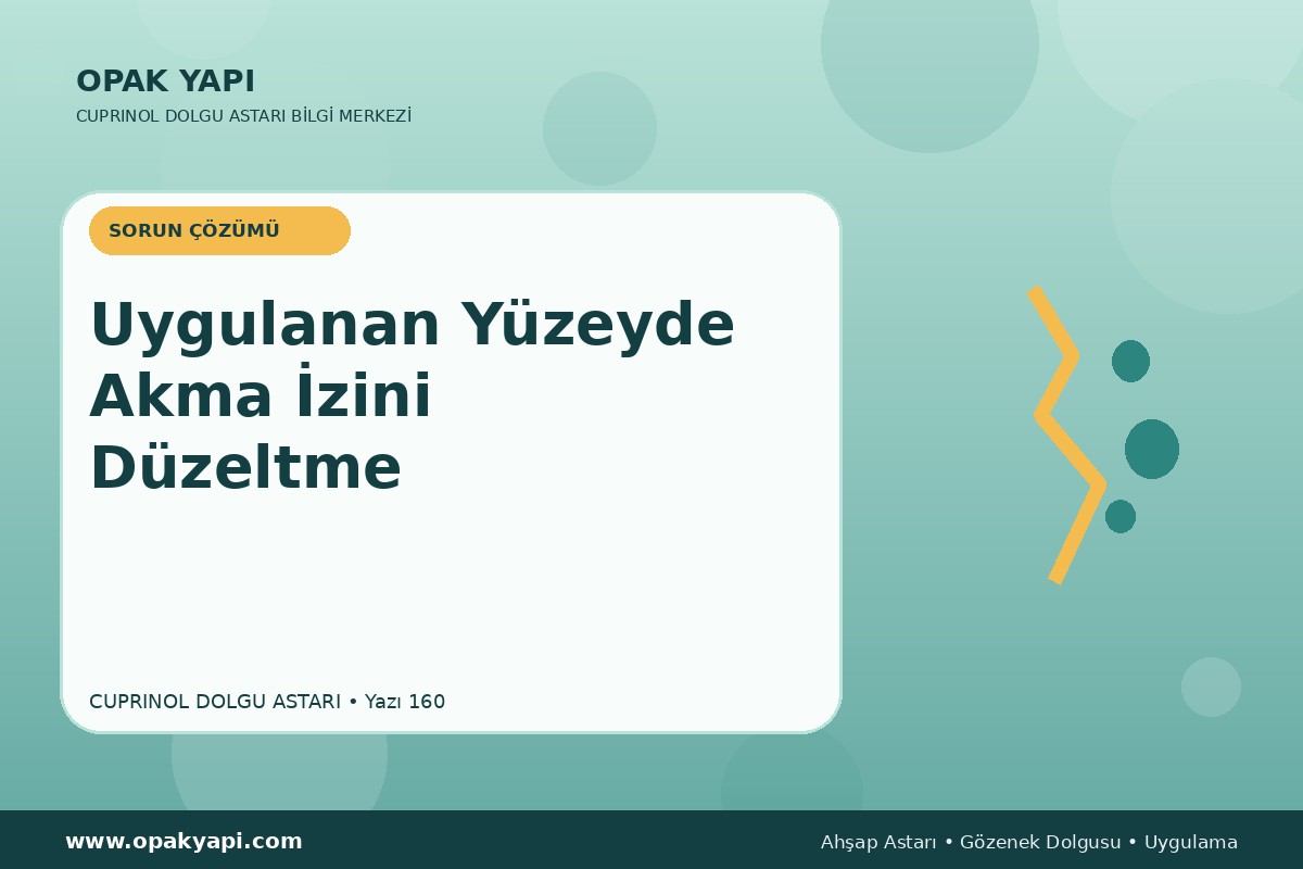 Marshall Cuprinol Classic Dolgu Astarı Uygulanan Yüzeyde Akma Izini Düzeltme