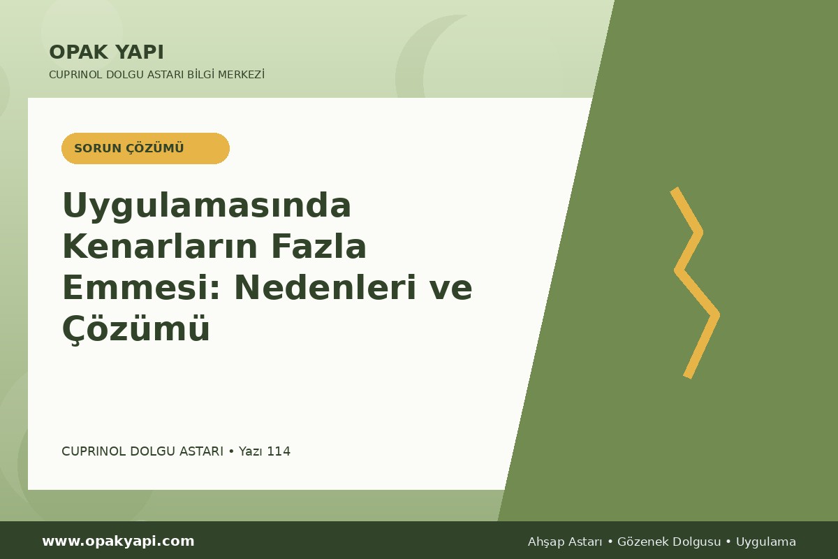 Marshall Cuprinol Classic Dolgu Astarı Uygulamasında Kenarların Fazla Emmesi: Nedenleri ve Çözümü